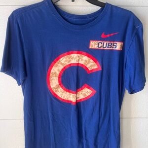 Nike Blue Cubs Tee with Red and Tan Logo